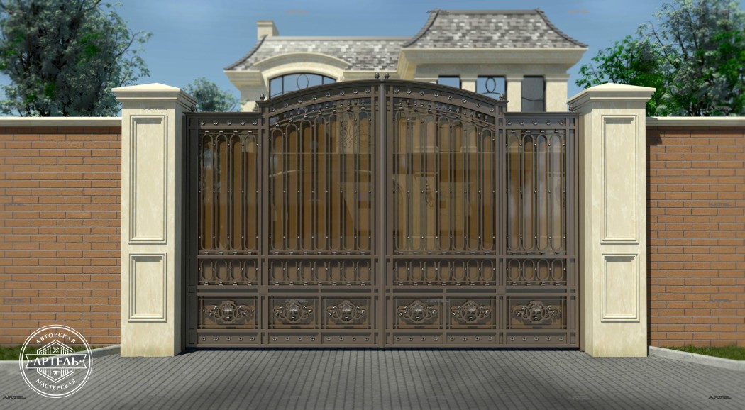 Wrought iron gates with automation in Kiev