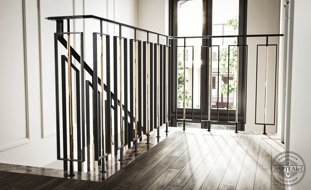 Brass balusters in Kyiv