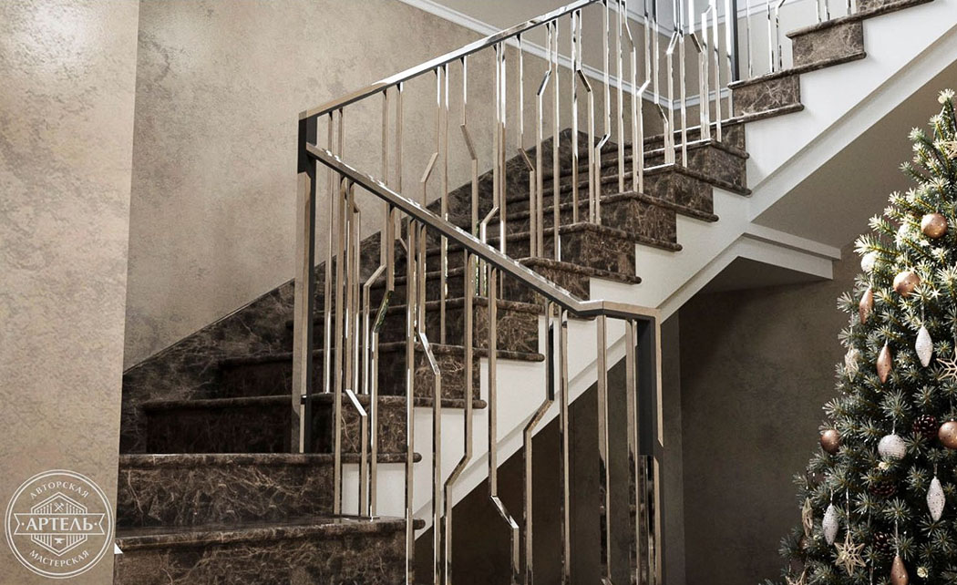 Brass balusters in Kyiv