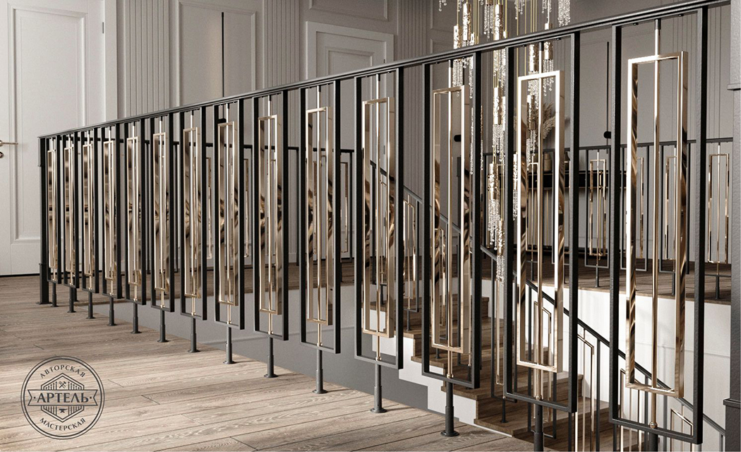 Brass balusters in Kyiv