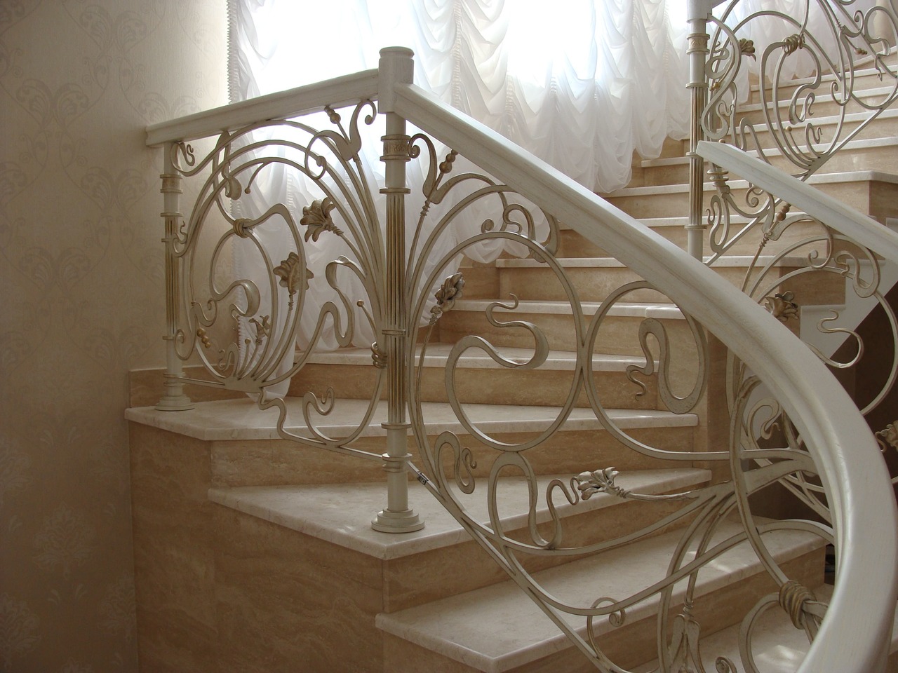 Modern wrought iron railings