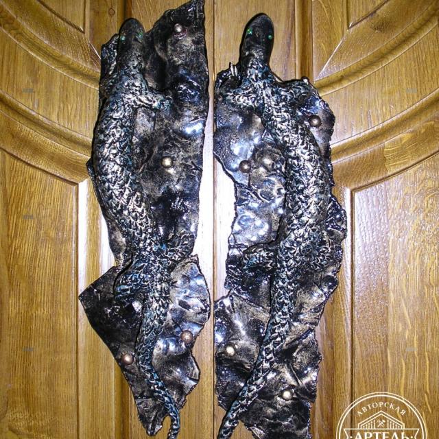 Lizard wrought iron doorknobs